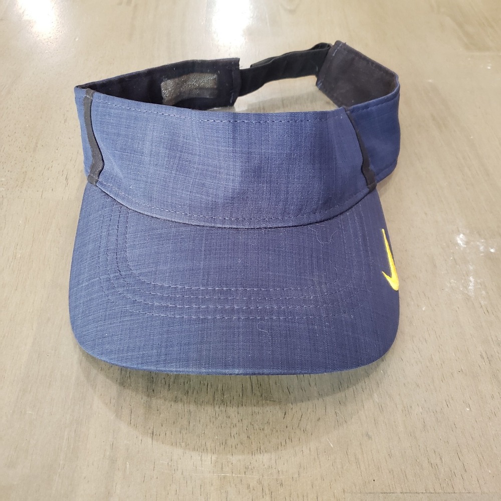Nike Visor Hat Cap Mens Adjustable Blue Yellow Golfer‎ Lightweight Swoosh Adult